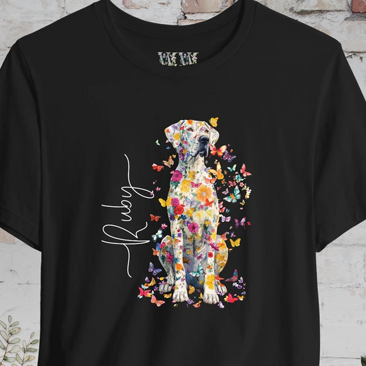 Great Dane #2 Floral Personalized T shirt
