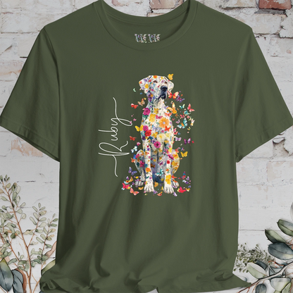 Great Dane #2 Floral Personalized T shirt