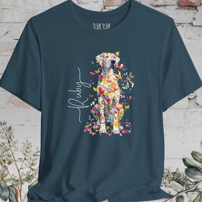 Great Dane #2 Floral Personalized T shirt