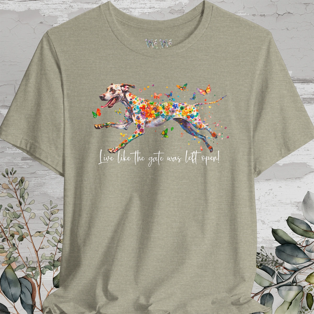 Great Dane #2 "Live like the gate was left open" Unisex T shirt