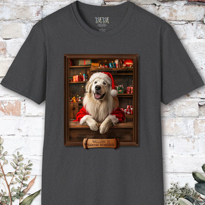 Great Pyrenees Santa's Workshop Unisex T shirt