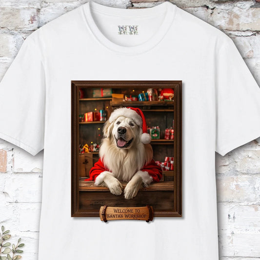 Great Pyrenees Santa's Workshop Unisex T shirt