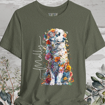 Great Pyrenees Floral Personalized T shirt