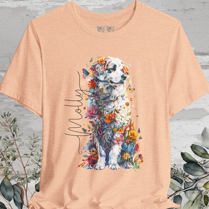 Great Pyrenees Floral Personalized T shirt