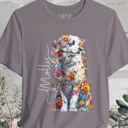 Great Pyrenees Floral Personalized T shirt