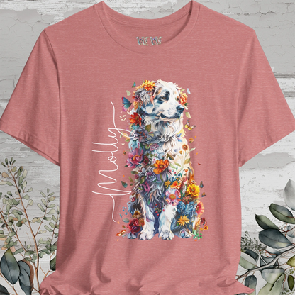 Great Pyrenees Floral Personalized T shirt