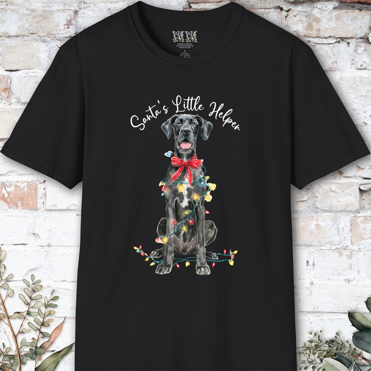 Great Dane #3 Santa's little helper. unisex T shirt