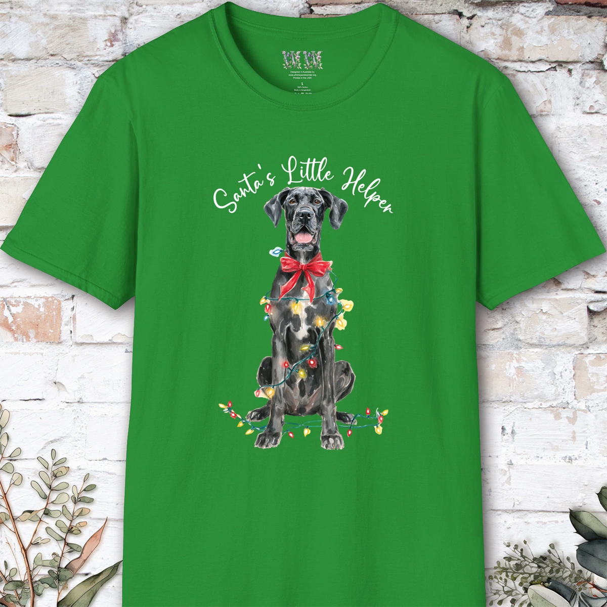 Great Dane #3 Santa's little helper. unisex T shirt