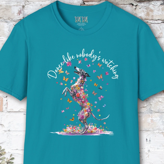 Greyhound #1 "Dance like nobody's watching" unisex T shirt