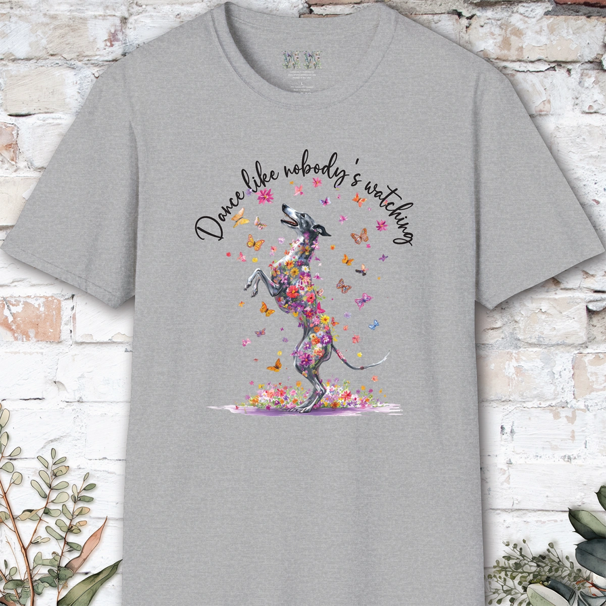 Greyhound #1 "Dance like nobody's watching" unisex T shirt