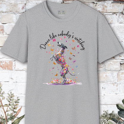 Greyhound #1 "Dance like nobody's watching" unisex T shirt
