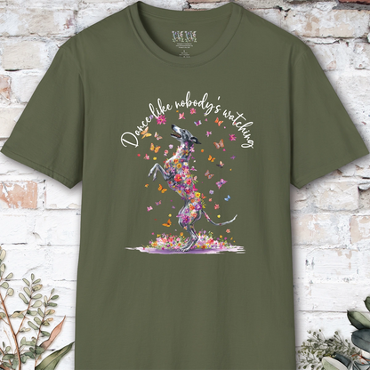 Greyhound #1 "Dance like nobody's watching" unisex T shirt