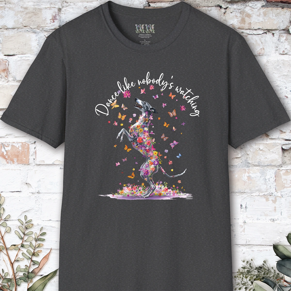 Greyhound #1 "Dance like nobody's watching" unisex T shirt