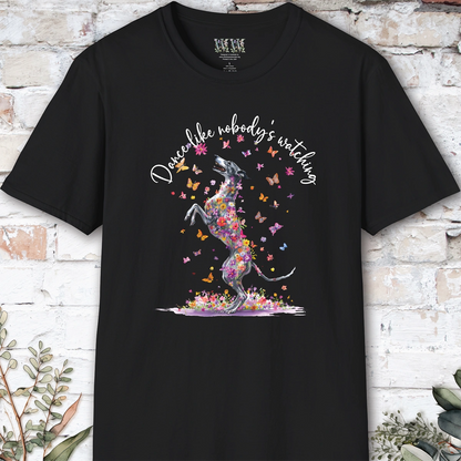 Greyhound #1 "Dance like nobody's watching" unisex T shirt