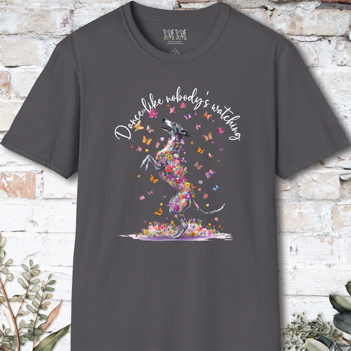 Greyhound #1 "Dance like nobody's watching" unisex T shirt