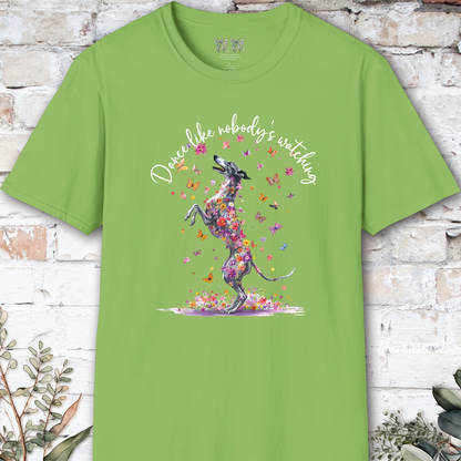 Greyhound #1 "Dance like nobody's watching" unisex T shirt