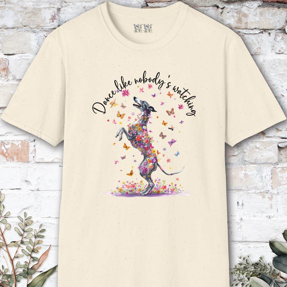 Greyhound #1 "Dance like nobody's watching" unisex T shirt