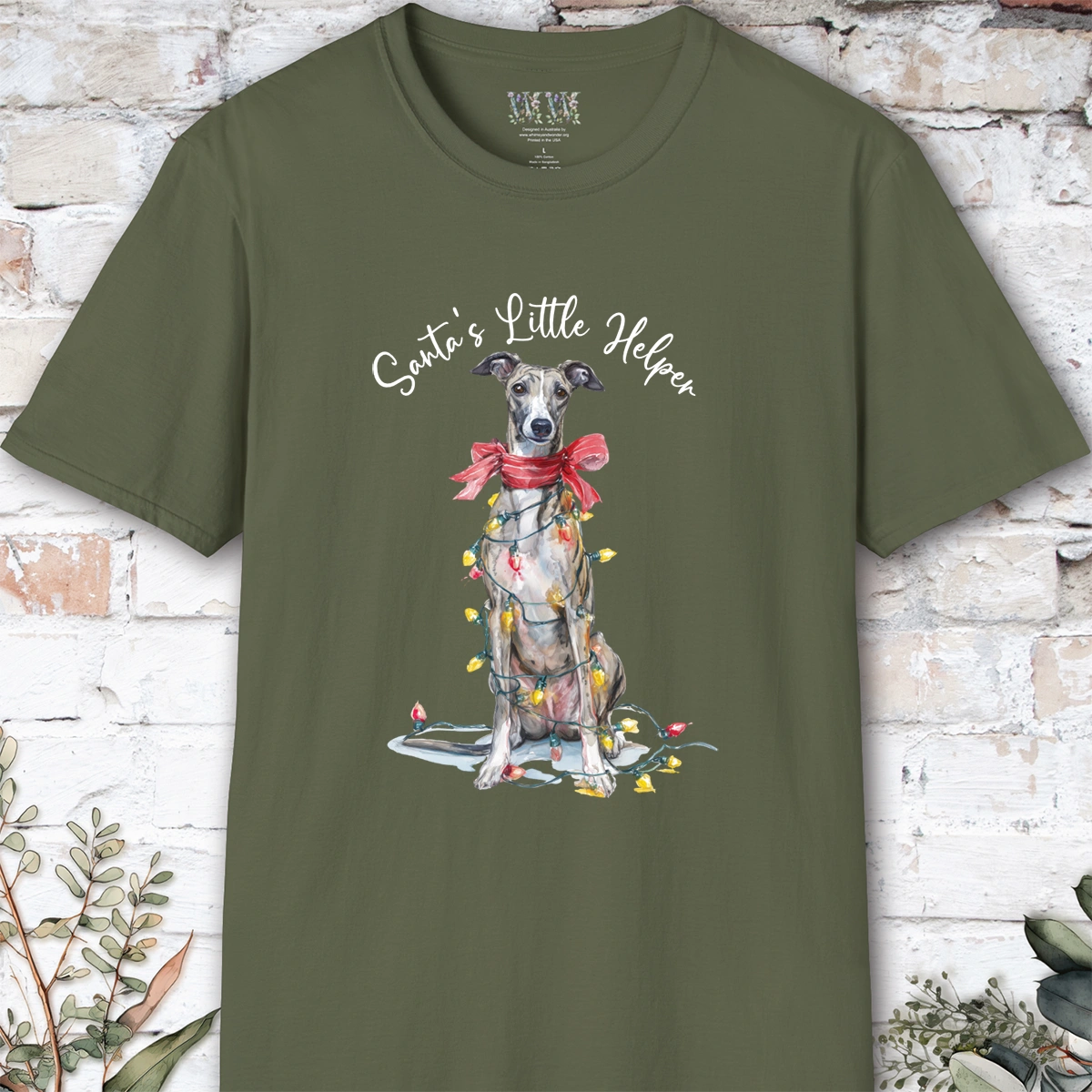 Greyhound #1 Santa's little helper. unisex T shirt