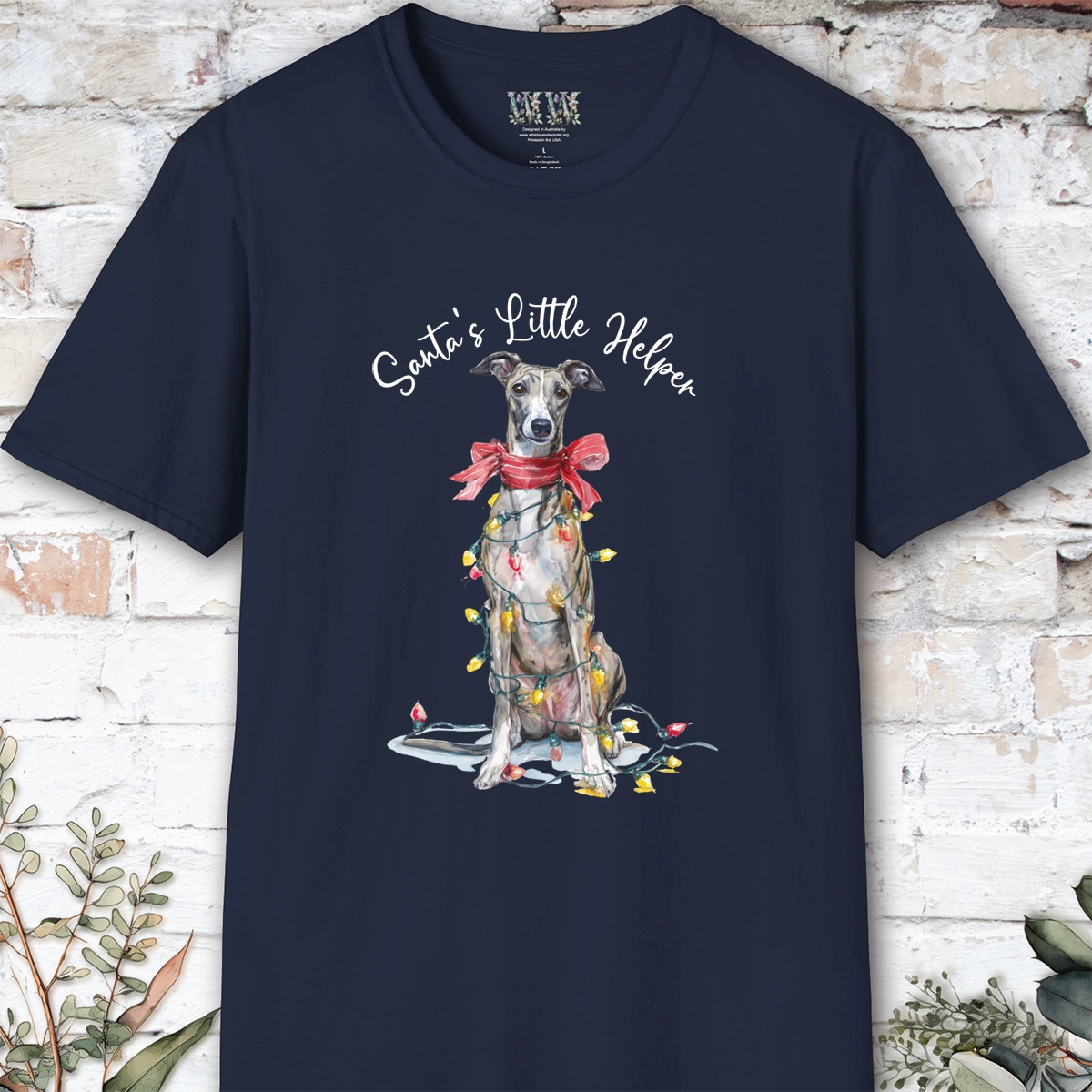 Greyhound #1 Santa's little helper. unisex T shirt