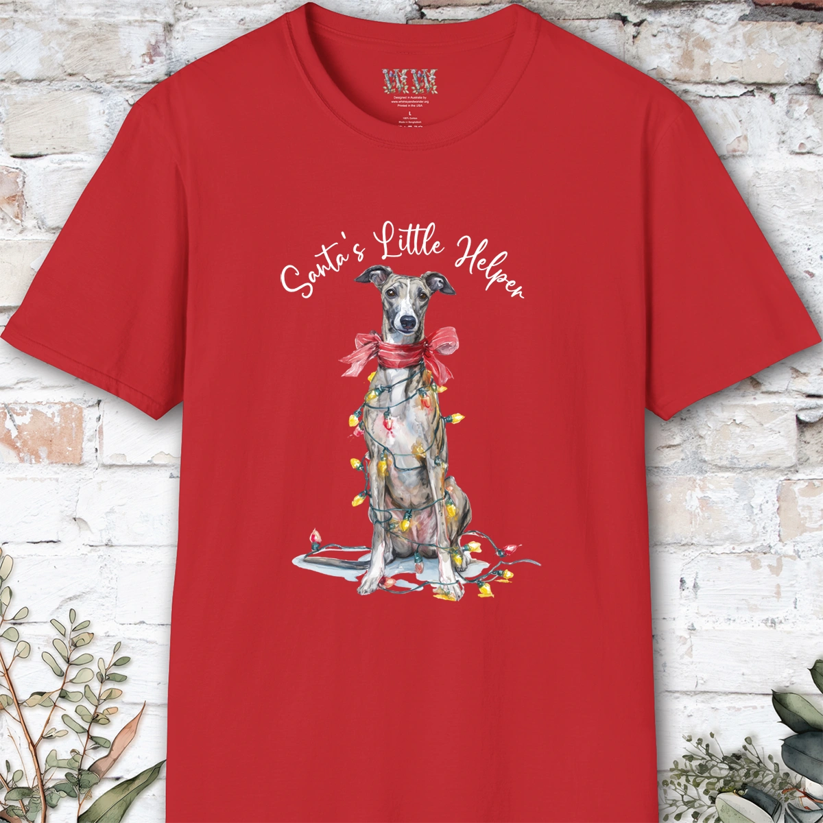 Greyhound #1 Santa's little helper. unisex T shirt