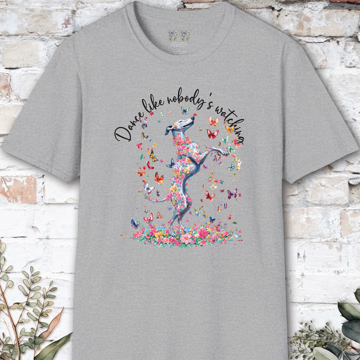 Greyhound #2 "Dance like nobody's watching" unisex T shirt