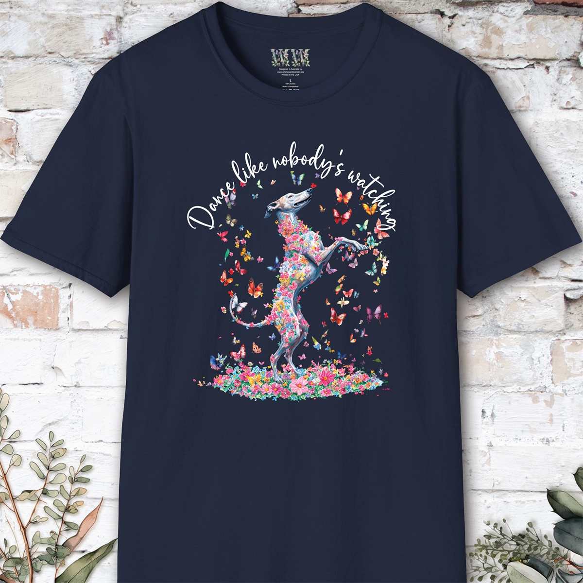 Greyhound #2 "Dance like nobody's watching" unisex T shirt