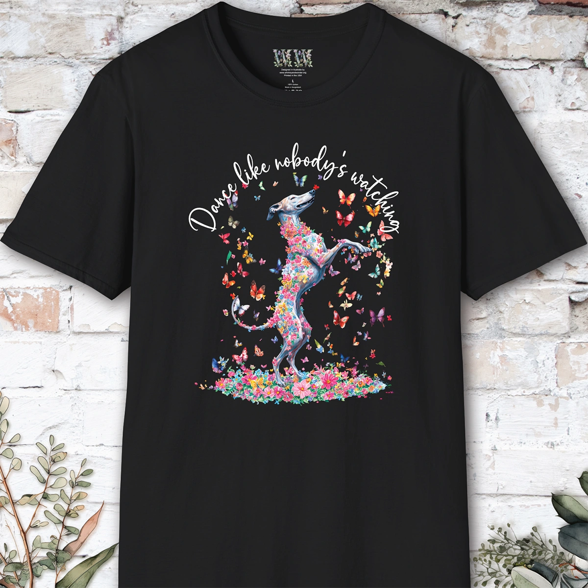 Greyhound #2 "Dance like nobody's watching" unisex T shirt