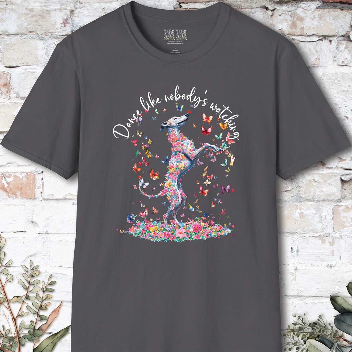 Greyhound #2 "Dance like nobody's watching" unisex T shirt