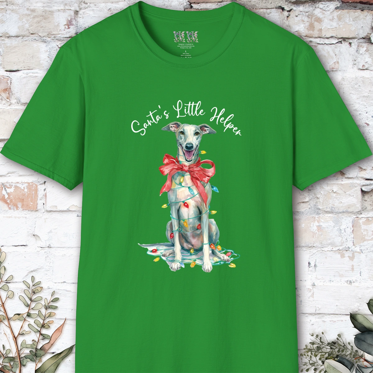 Greyhound #2 Santa's little helper. unisex T shirt