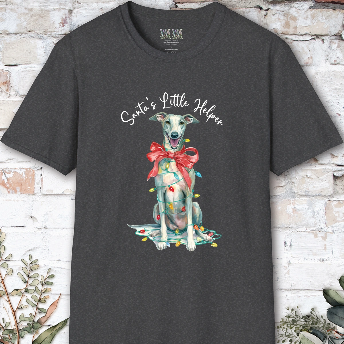 Greyhound #2 Santa's little helper. unisex T shirt