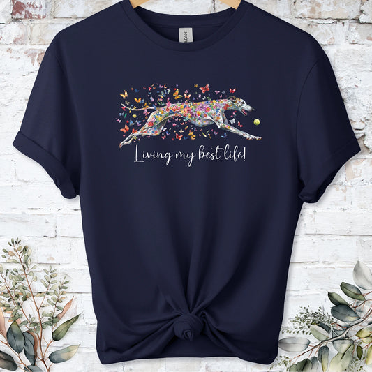 Greyhound #5 'Living my best life' T shirt