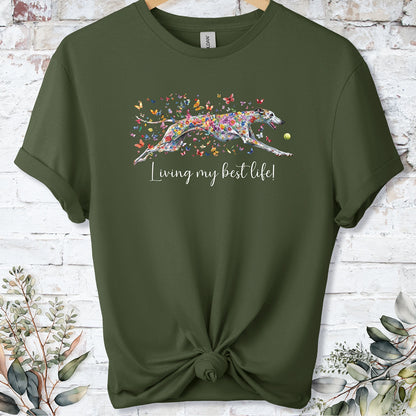 Greyhound #5 'Living my best life' T shirt