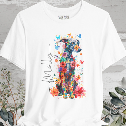 GREYHOUND floral Unisex tee shirt