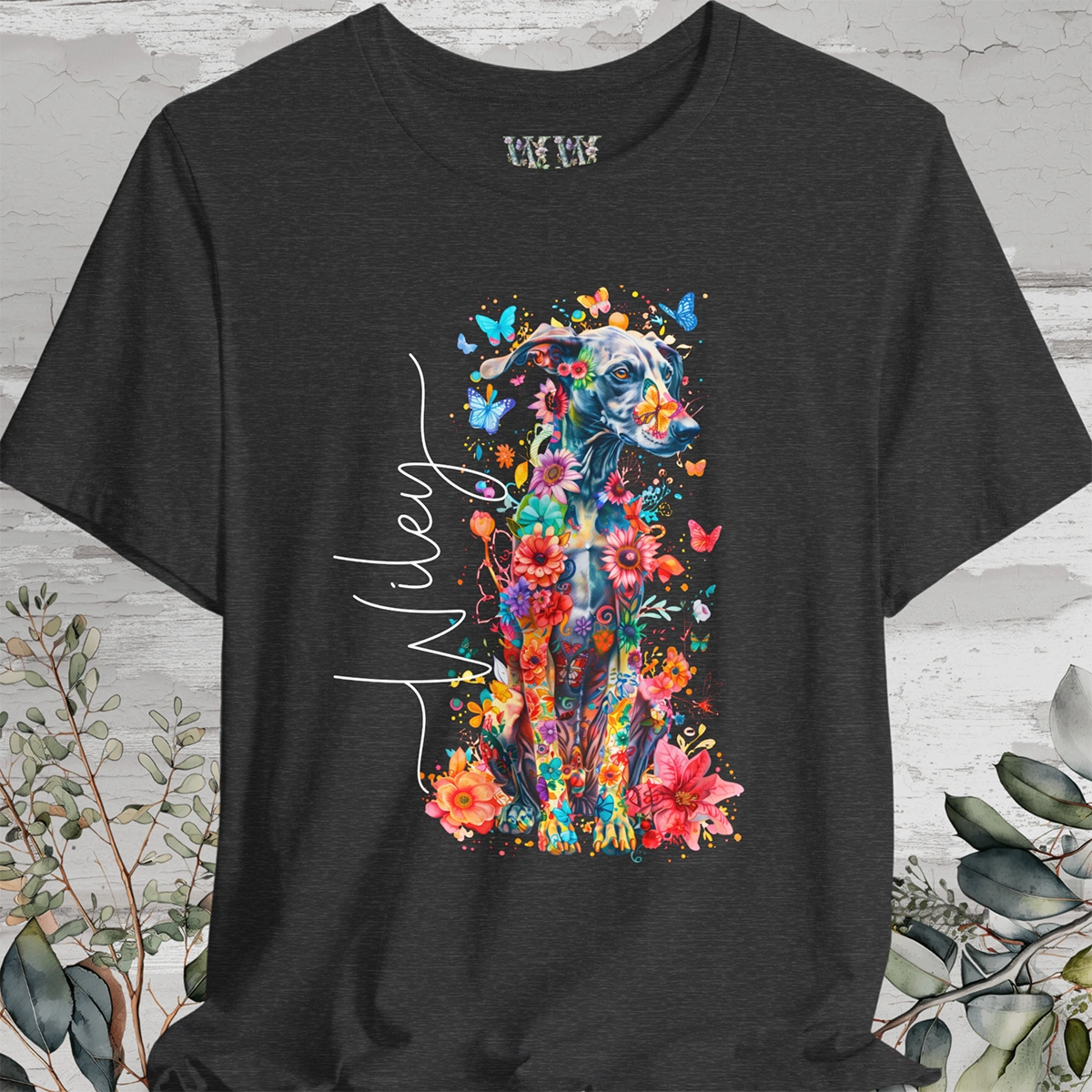 GREYHOUND floral Unisex tee shirt