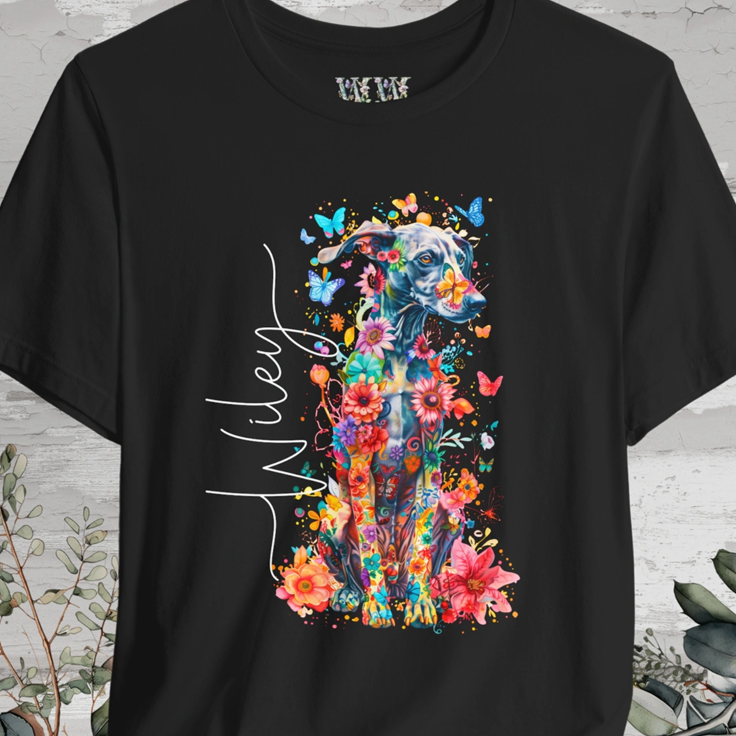 GREYHOUND floral Unisex tee shirt