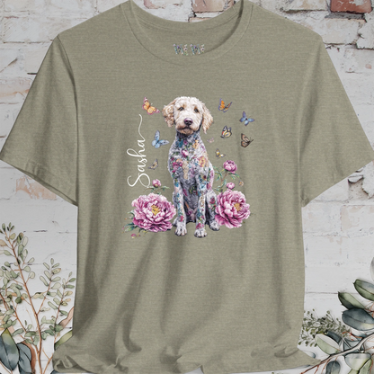 Labradoodle #1 Peony Butterfly T shirt