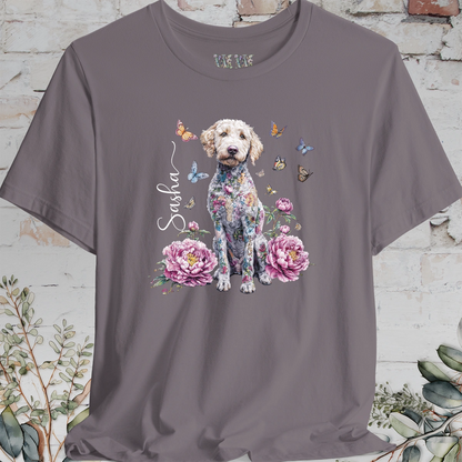 Labradoodle #1 Peony Butterfly T shirt