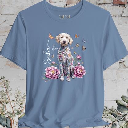 Labradoodle #1 Peony Butterfly T shirt