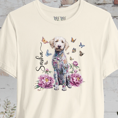 Labradoodle #1 Peony Butterfly T shirt