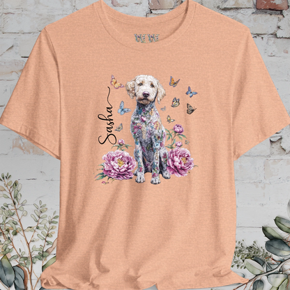 Labradoodle #1 Peony Butterfly T shirt