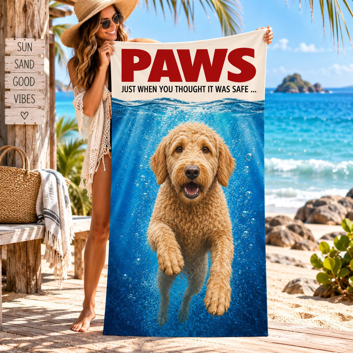 Golden Doodle/Groodle PAWS Beach Towel