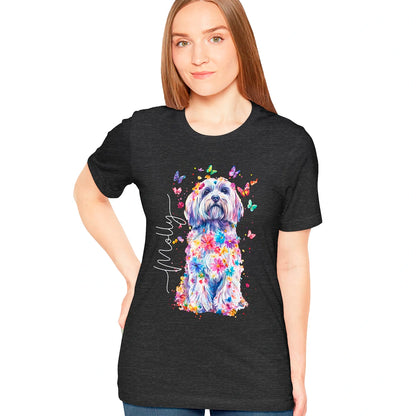 Havanese Floral Personalized T shirt