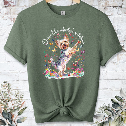 Yorkshire Terrier "Dance like nobody's watching" unisex T shirt