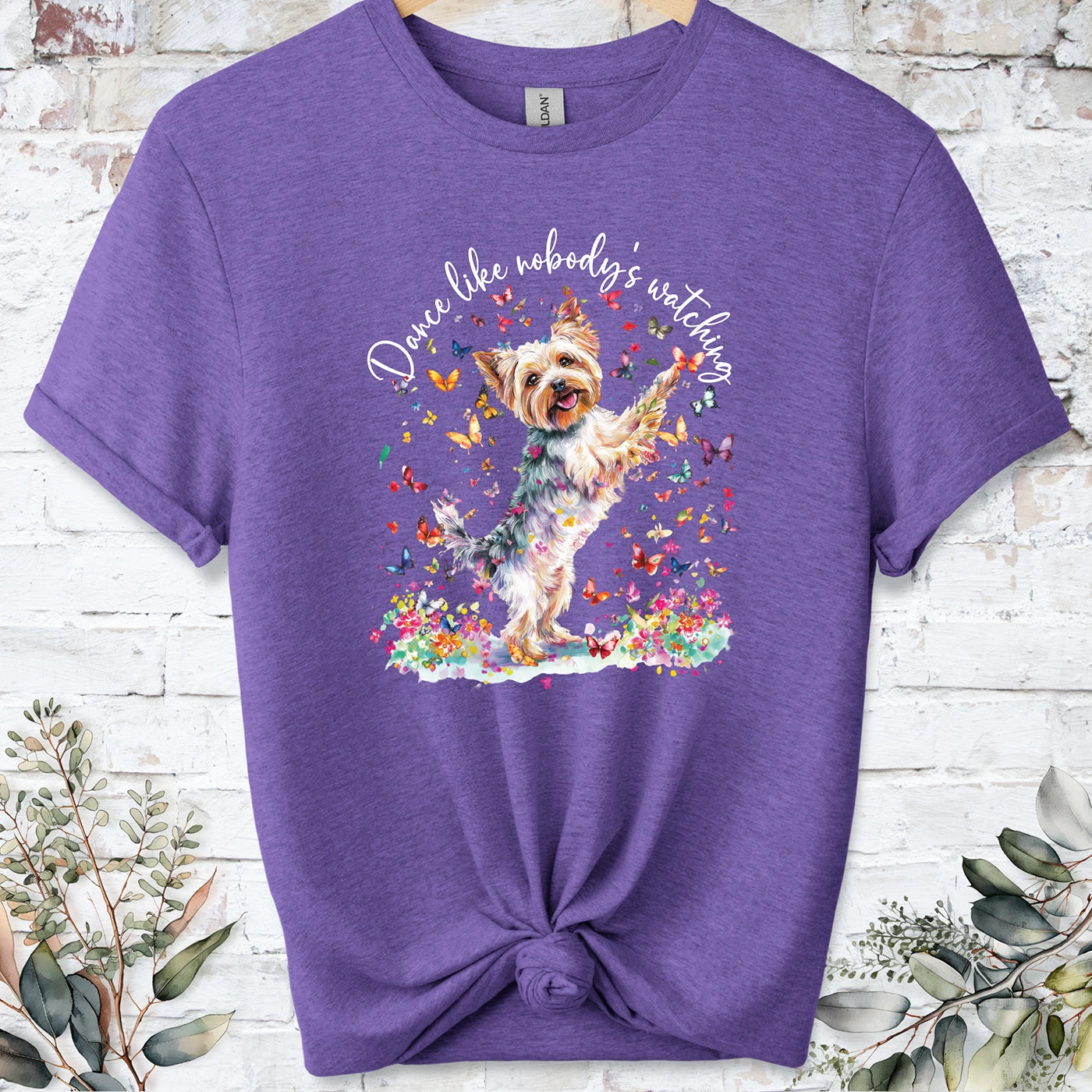 Yorkshire Terrier "Dance like nobody's watching" unisex T shirt