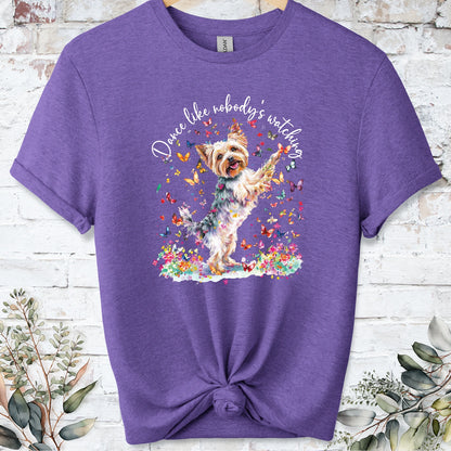 Yorkshire Terrier "Dance like nobody's watching" unisex T shirt