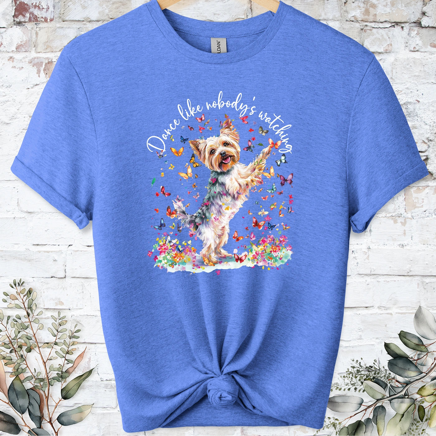 Yorkshire Terrier "Dance like nobody's watching" unisex T shirt