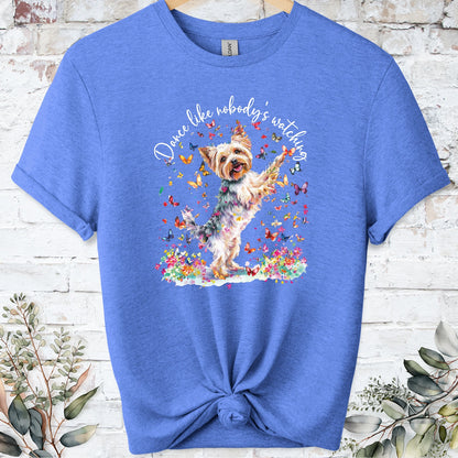 Yorkshire Terrier "Dance like nobody's watching" unisex T shirt