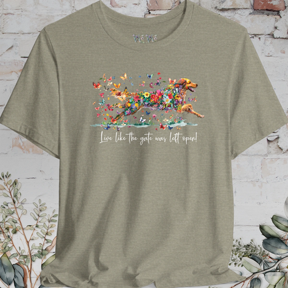 Hovawart #1 'Live like the gate was left open' T shirt