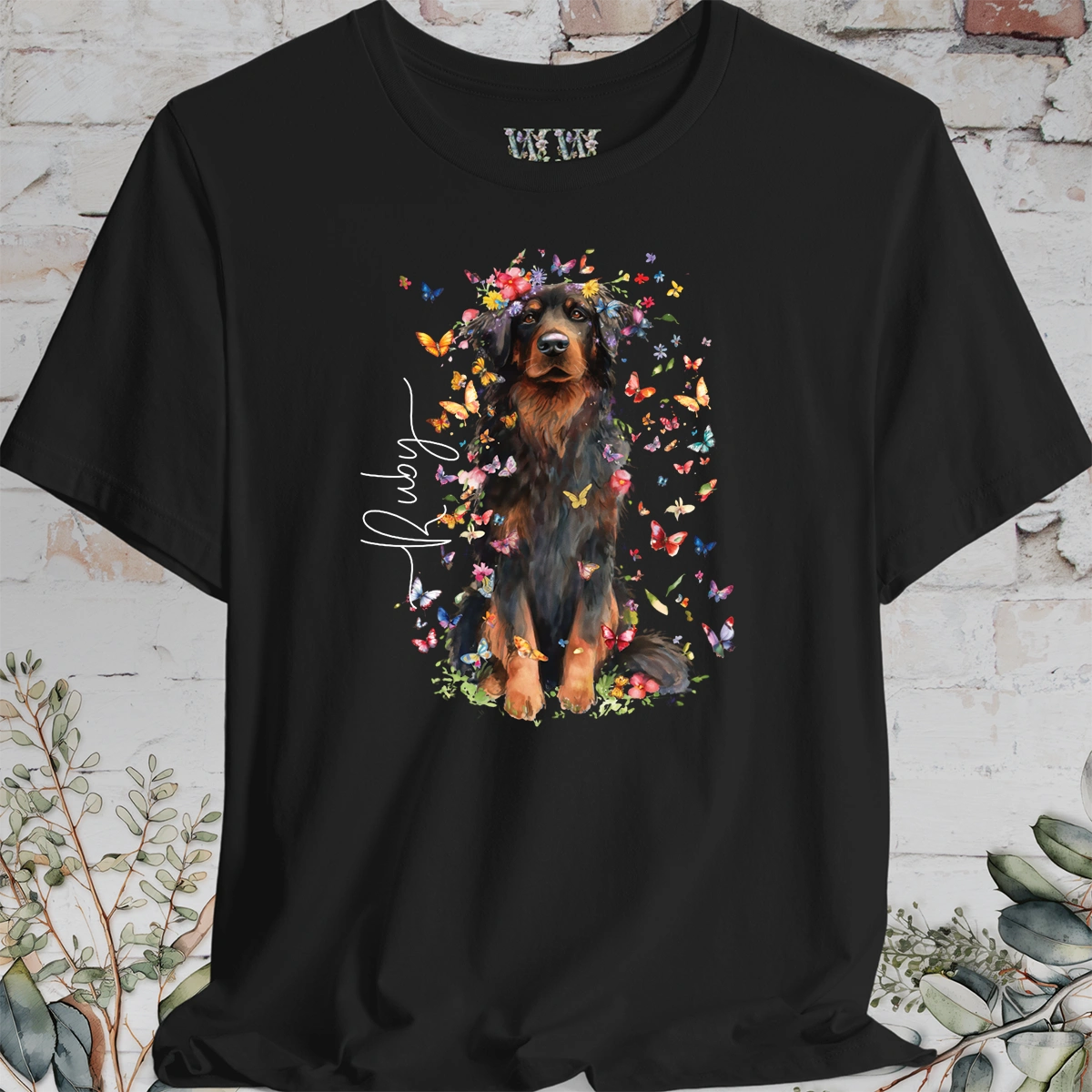 Hovawart #2 Floral Personalized T shirt