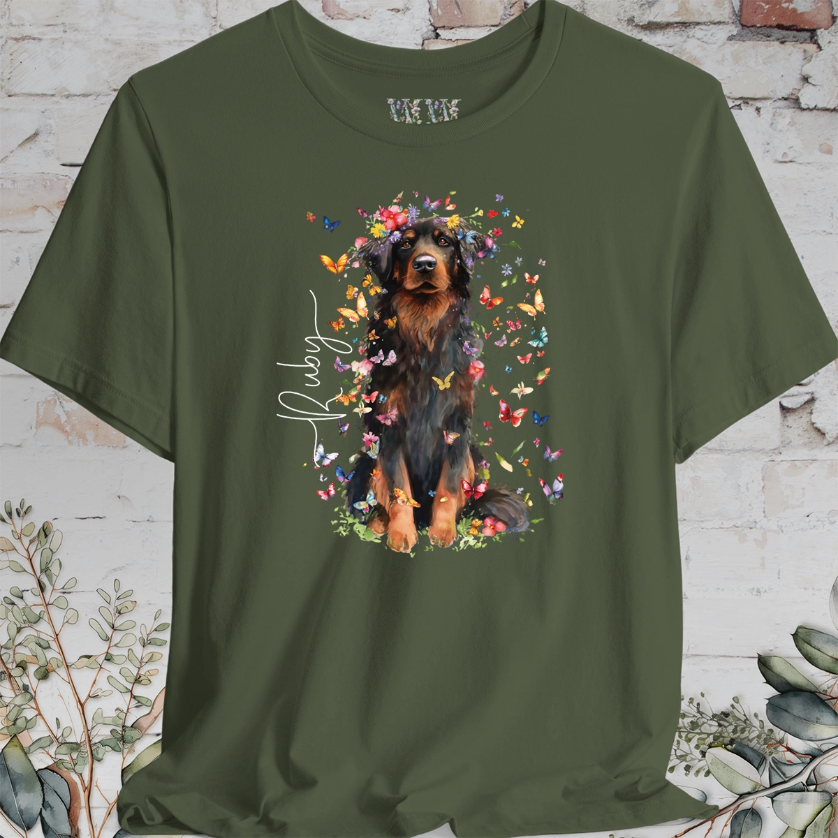 Hovawart #2 Floral Personalized T shirt
